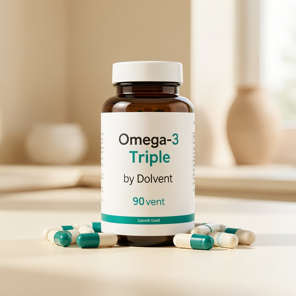 Omega-3 Triple order pack beside a handwritten delivery note